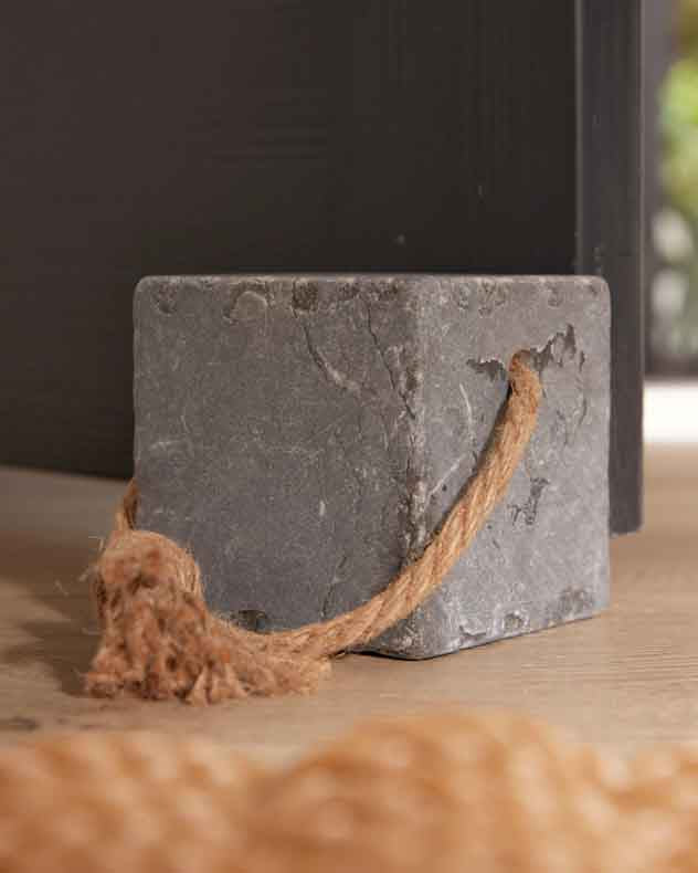 Grey Cuboid Rustic Doorstop