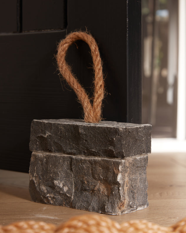 Rustic Grey Rectangular Stone Door Stop