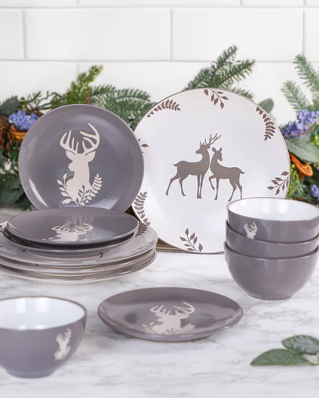 Set of 4 Woodland Stag Side Plates