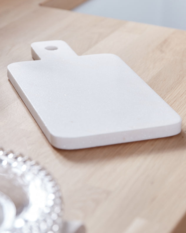 White Rectangle Marble Serving Board