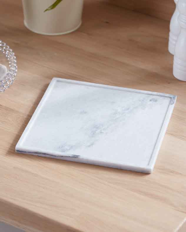 White & Grey Marble Serving Tray