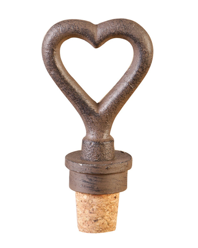 Modern Love Heart Shaped Bottle Stopper Vintage Style Cast Iron - View #3