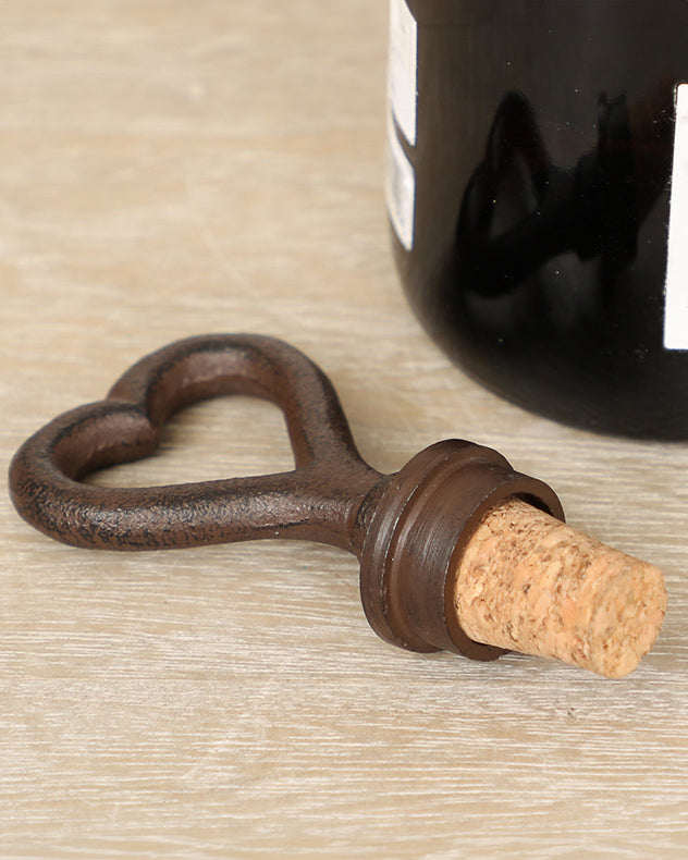 Cast Iron Heart Bottle Stopper