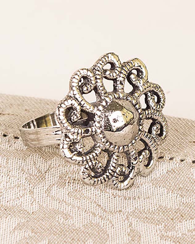 Silver Flower Napkin Ring