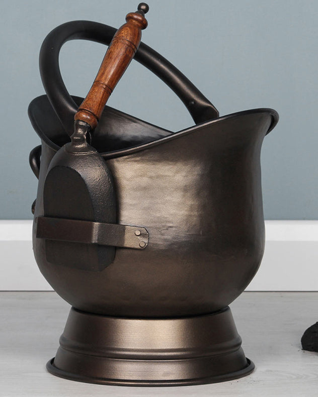 Antique Style Bronze Coal Bucket and Shovel