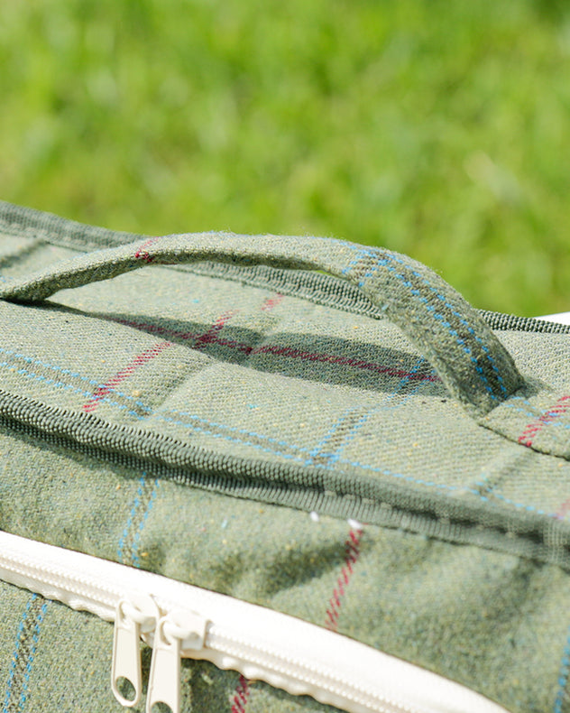 Green Tweed Two Person Picnic Hamper