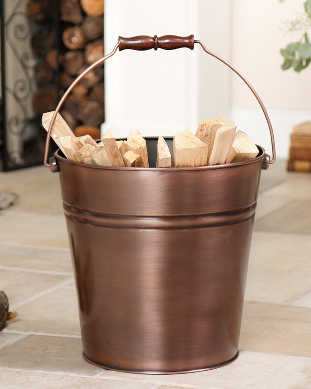 Brushed Copper Kindling Bucket