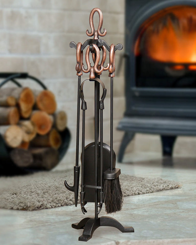 Fireside Freestanding Copper Companion Set