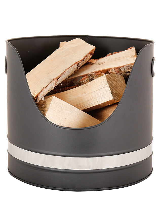 fire log bucket with chrome band