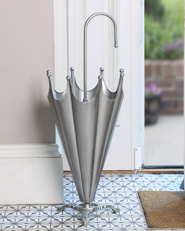 Brushed Silver Umbrella Stand