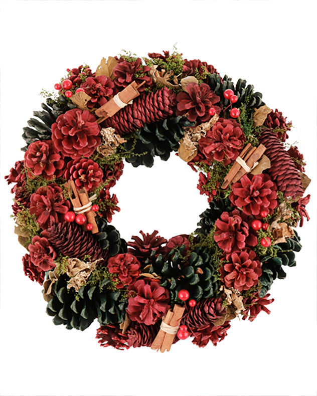 Luxury Cinnamon Pine Xmas Wreath Decoration