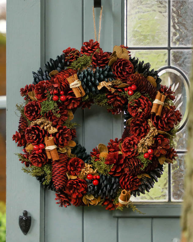 Wreaths - Luxury Cinnamon Pine Door Wreath 38cm