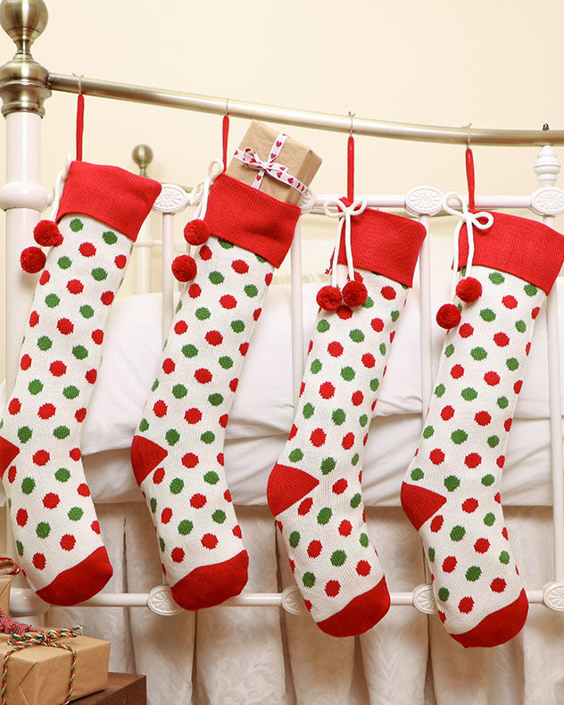 family christmas polka dot stockings