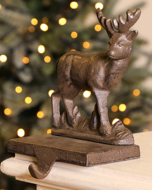 Cast Iron Reindeer Christmas Stocking Holder