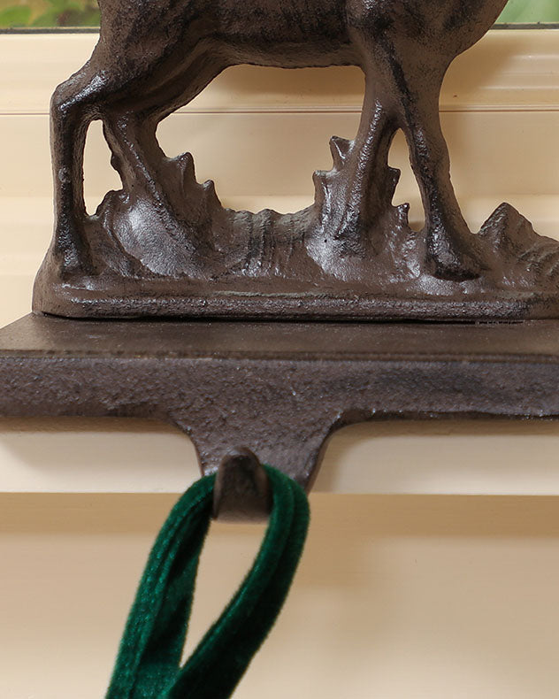 Stocking Holders Set of Four - Cast Iron Reindeer Christmas Stocking Holder