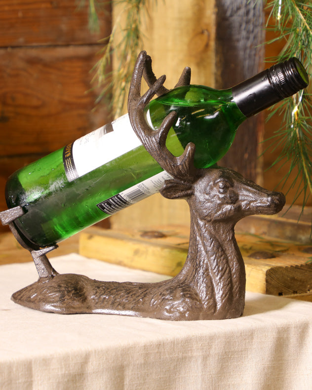Cast Iron Stag Wine Bottle Holder Dibor