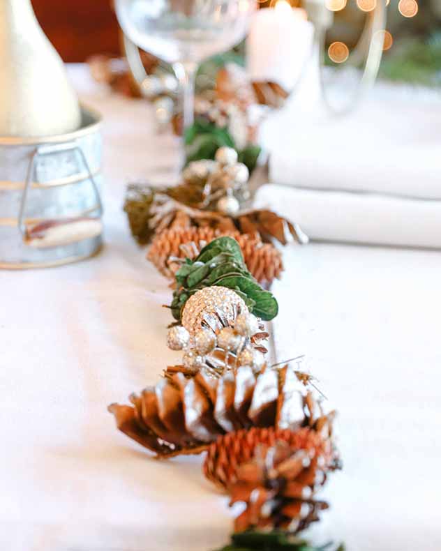 Glittering Pine Cone Table Decorations