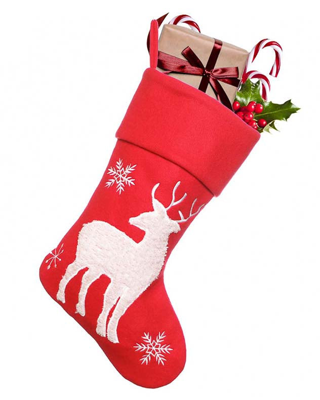 Red Reindeer Children's Christmas Stocking