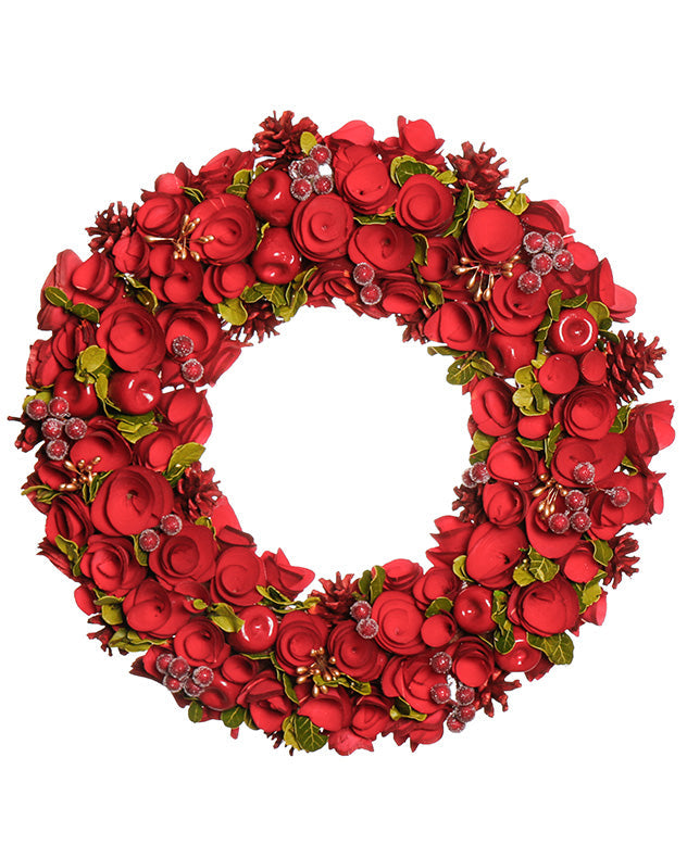 Large Red Rose Door Wreath