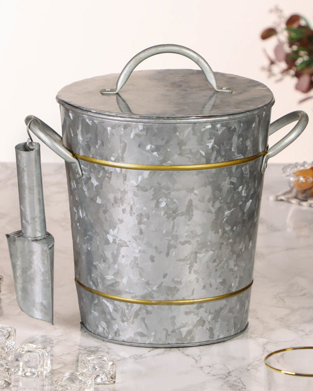 Gold Band Ice Bucket and Scoop