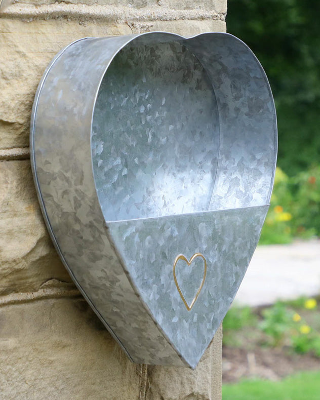 Galvanised Heart Shaped Living Wall Planter