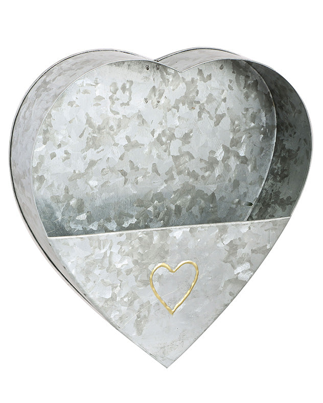 Galvanised Heart Shaped Living Wall Planter