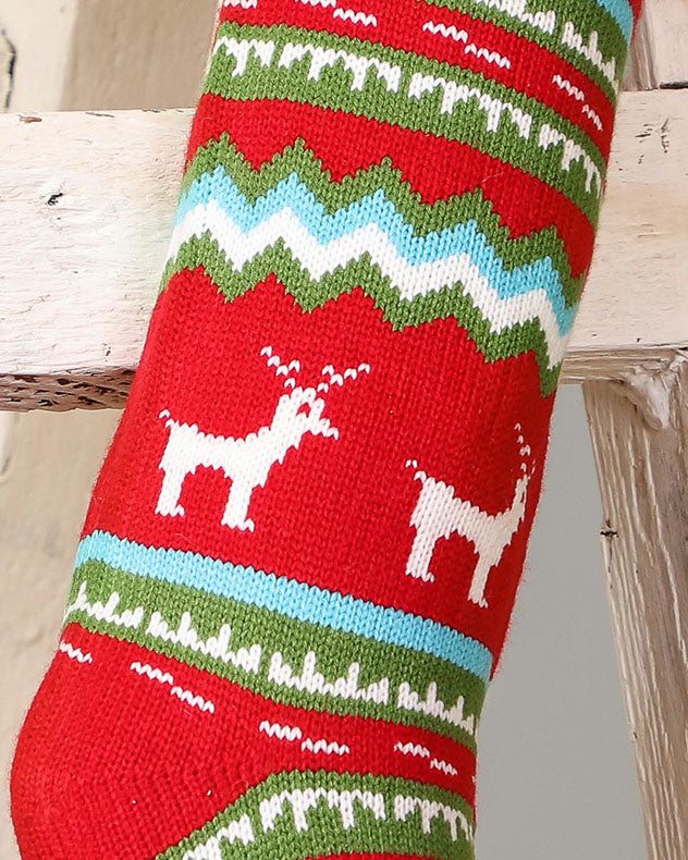 Traditional Reindeer Christmas Stocking