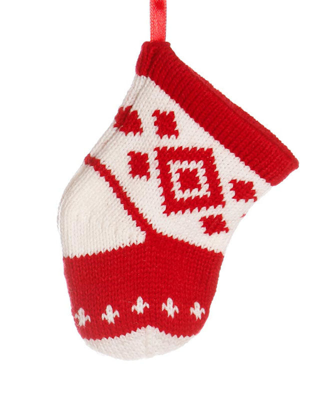 Red and White Stocking Tree Decoration