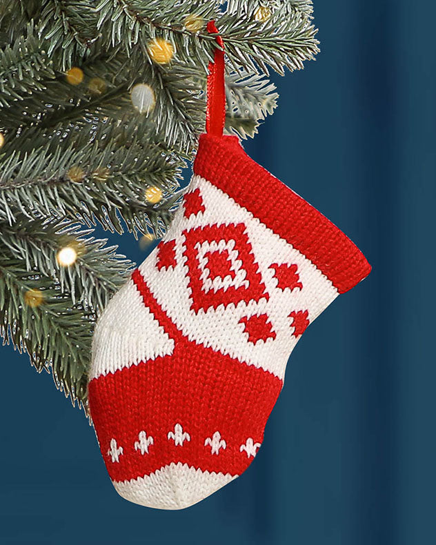 Red and White Stocking Tree Decoration