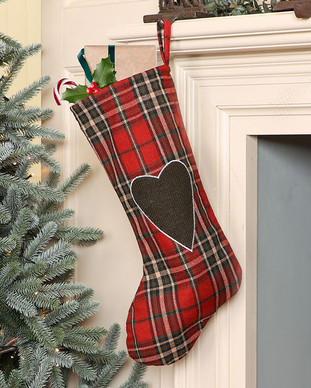 tartan stocking on mantle