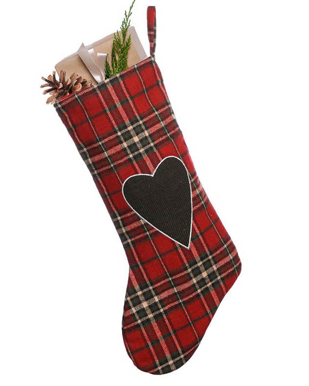 tartan stockings love heart