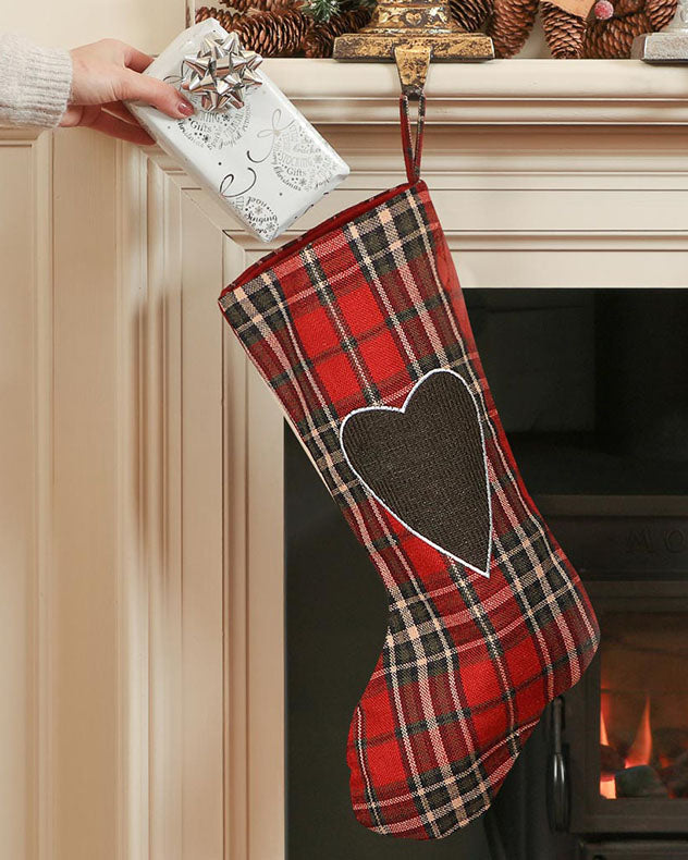 tartan stocking on mantle