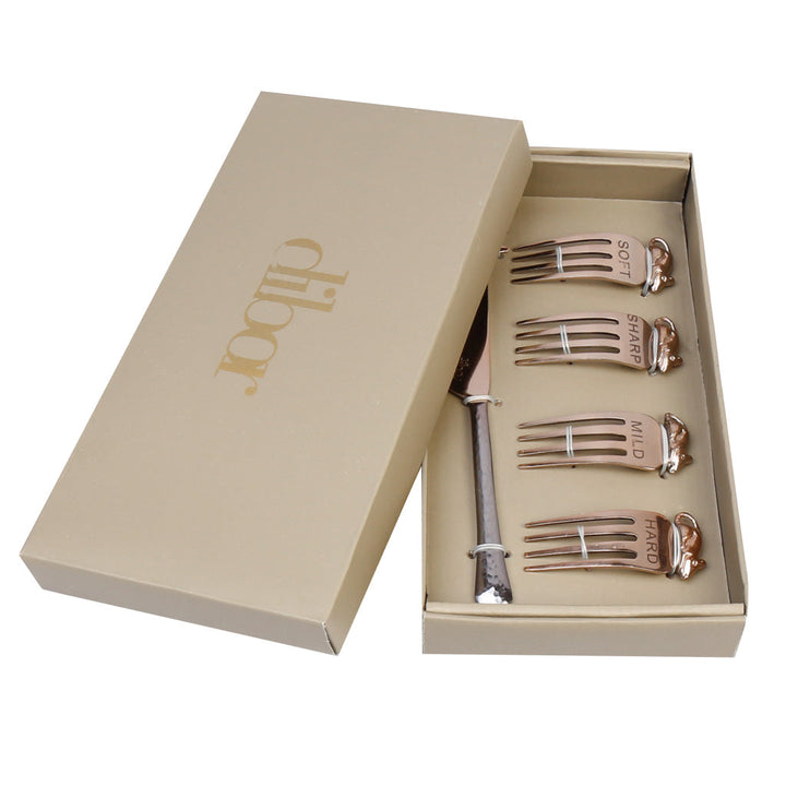 Copper Cheese Marker and Cheese Knife Gift Set