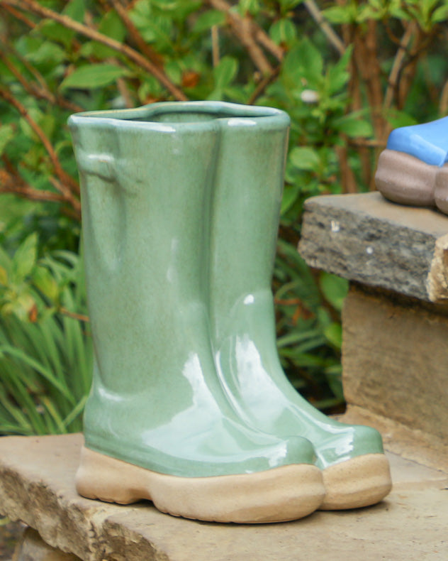 Large Green Wellington Boots Planter