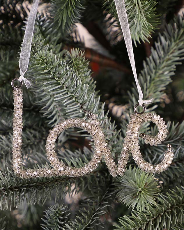 Sparkling Silver Love Tree Decoration