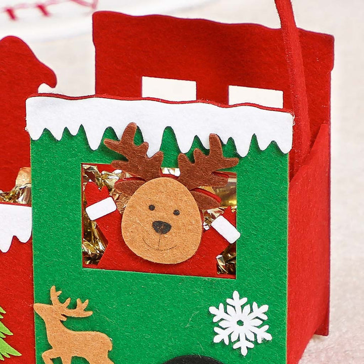 Red Felt Reindeer Christmas Gift Bag