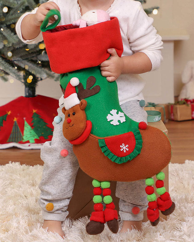 Reindeer Hanging Legs Christmas Stocking
