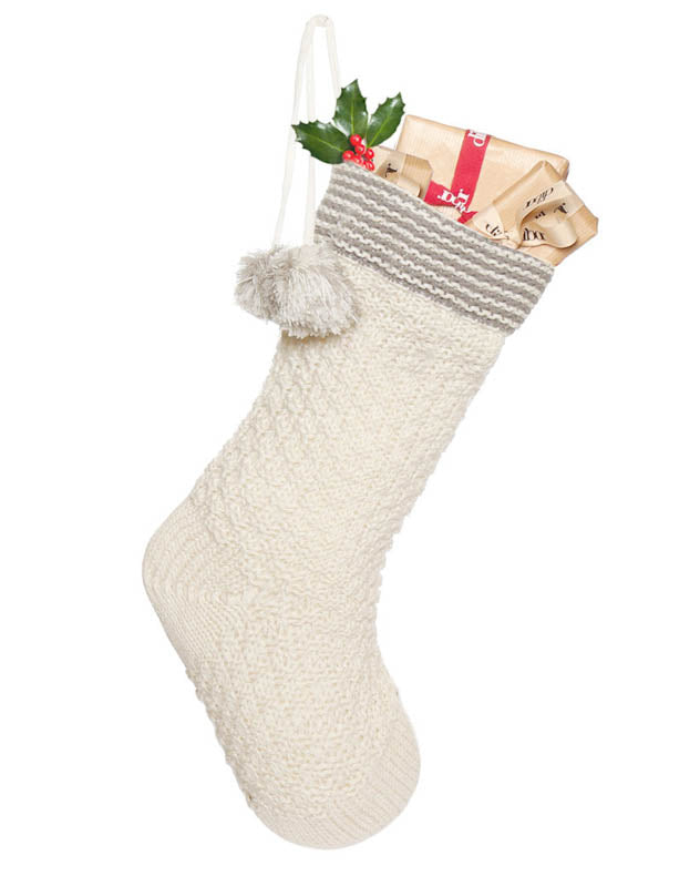 Present filled chunky knit stocking
