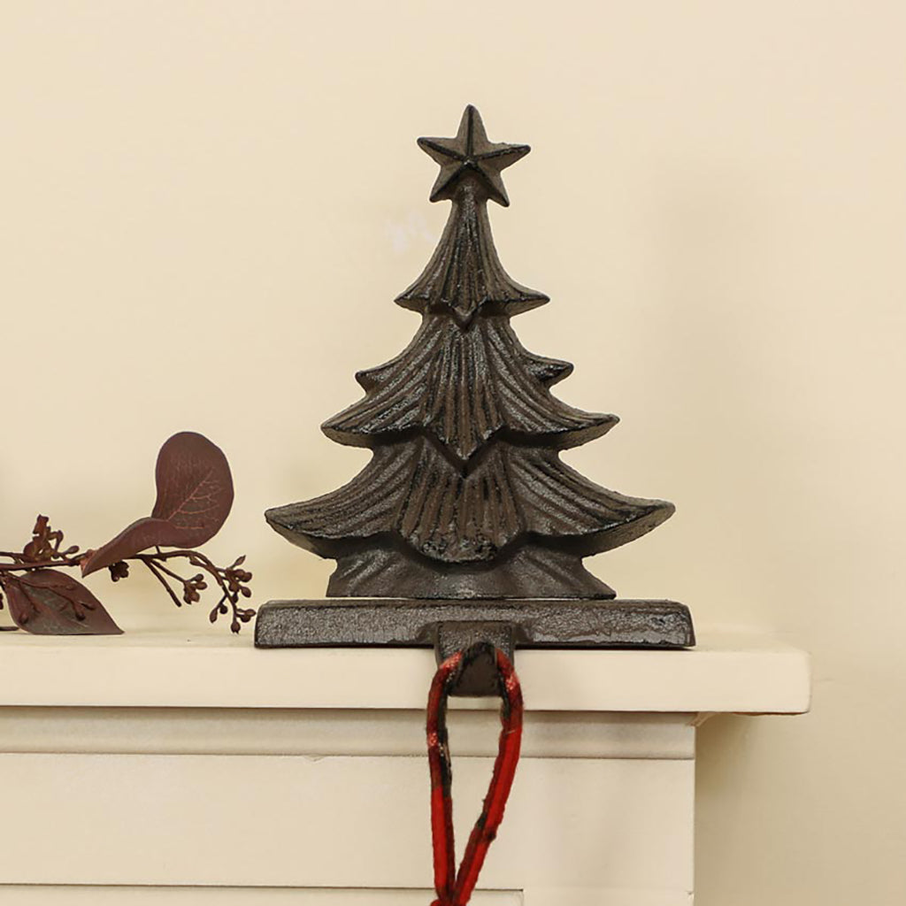 Cast Iron Tree Christmas Stocking Holder