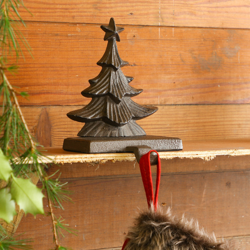 Cast Iron Tree Christmas Stocking Holder