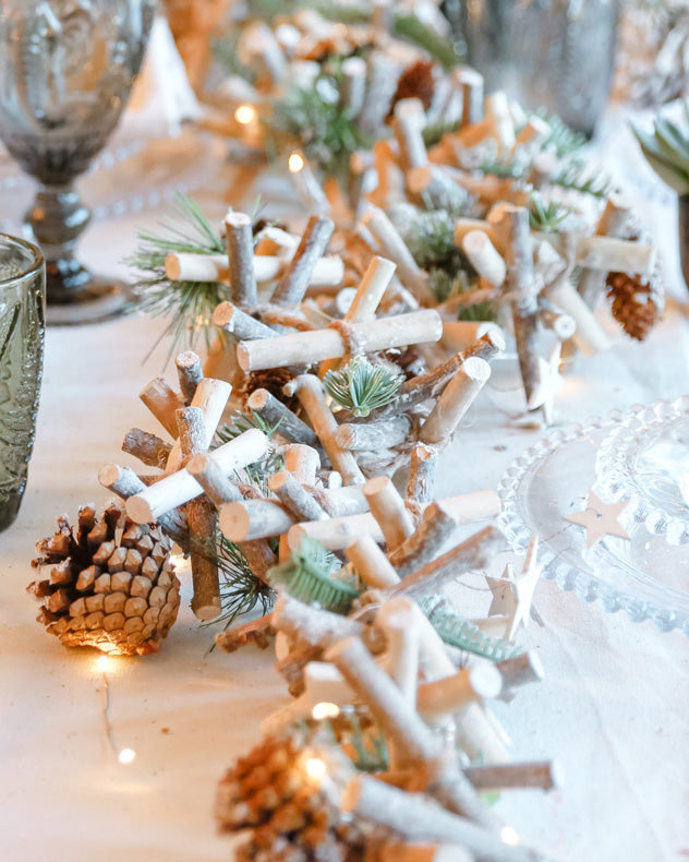 Green & Brown Wood & Copper Garlands - Winter Sparkle Pre-Lit Garland - 185cm