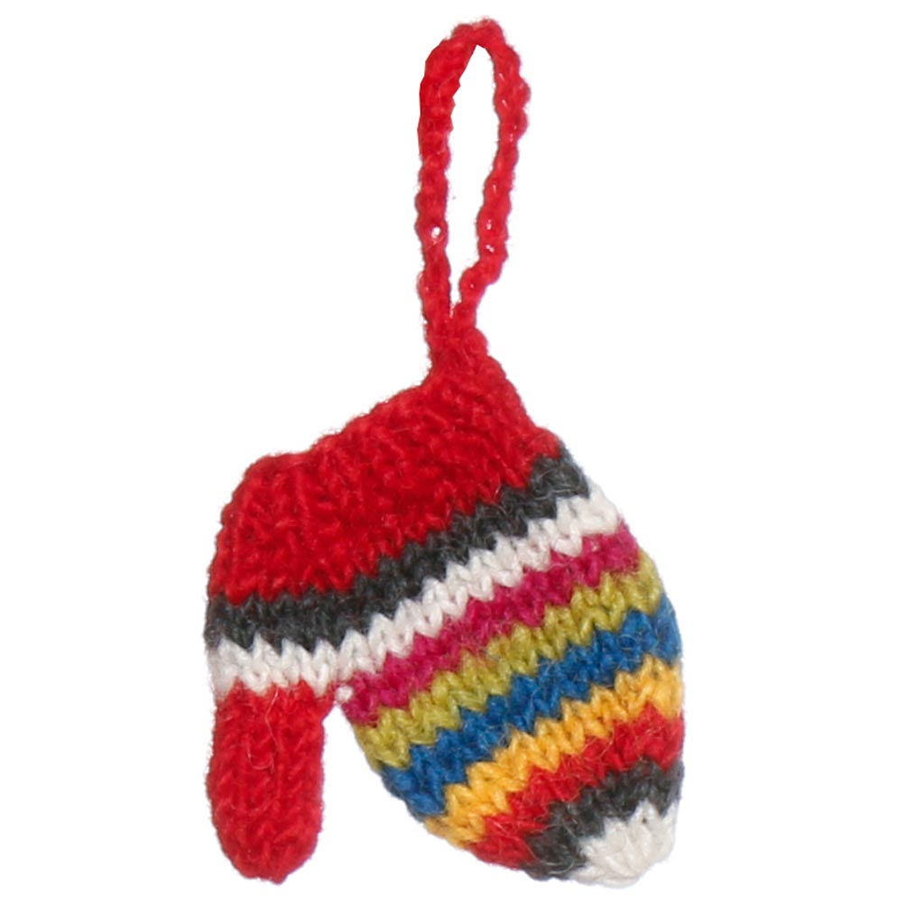 Fair Trade Knitted Mitten Christmas Decoration