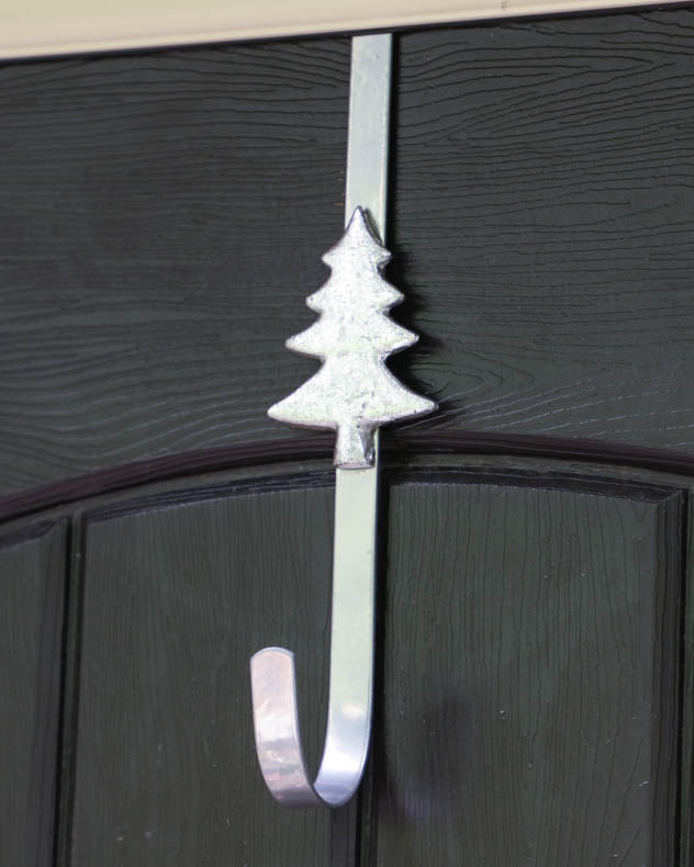 Silver Tree Christmas Wreath Hanger