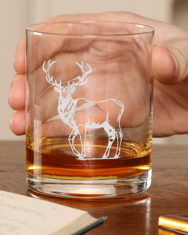 Gents Etched Stag Tumblers