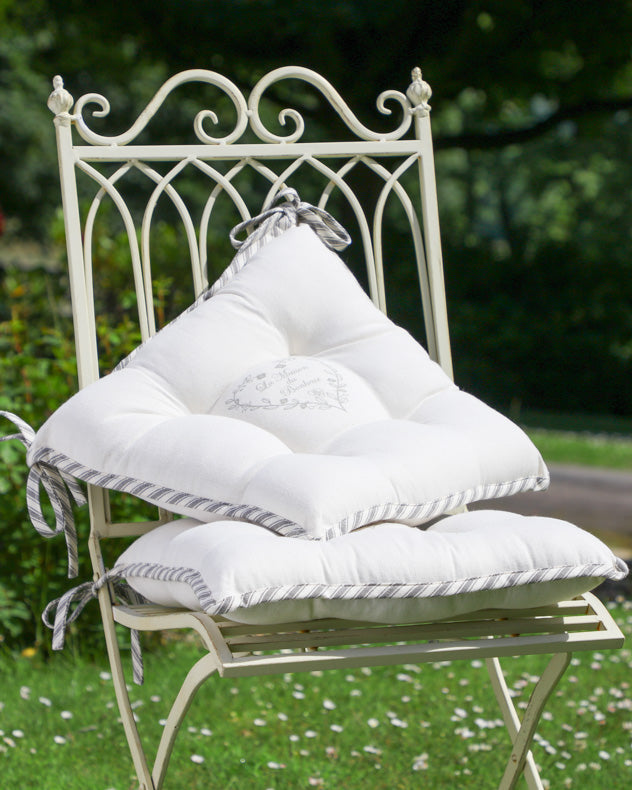 100% Cotton & Polyester Seat Pads - Set of 2 Bonheur Seat Pads