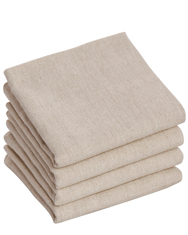 Set of 4 Natural Plain Fabric Napkins