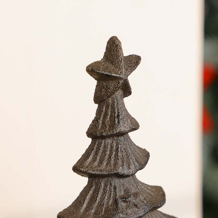 Cast Iron Antique Brown Christmas Tree Stocking Holder