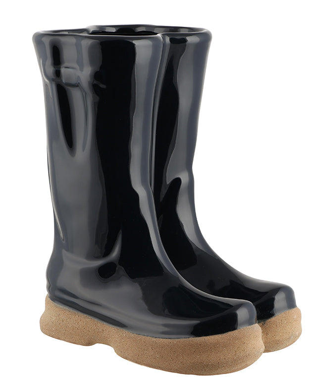 welly boot ceramic planter