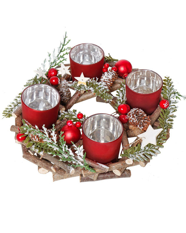 Stars and Baubles Wreath Candle Holder