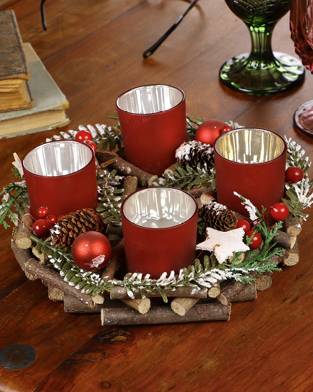 Stars and Baubles Wreath Candle Holder